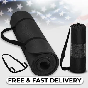 Thick 10mm Exercise Yoga Mat 72 x 24 w/ Bag Strap