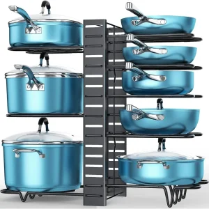 Pot Organizers Rack Adjustable Pan Organizer