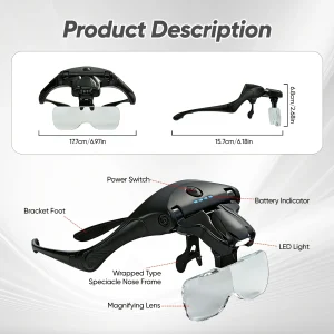 Head-mounted LED Magnifying Glass